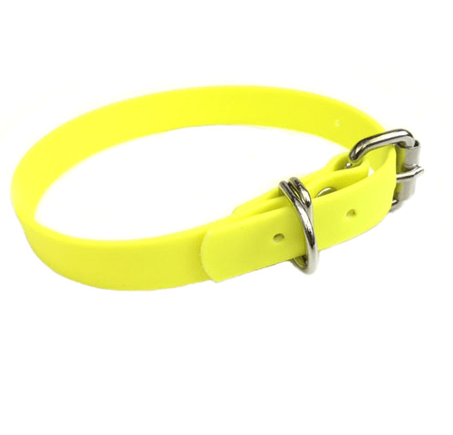 Biothane Halsband Neon Geel 2x55 cm