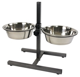 H-Standaard Voerbak Hamerslag RVS 24 cm
